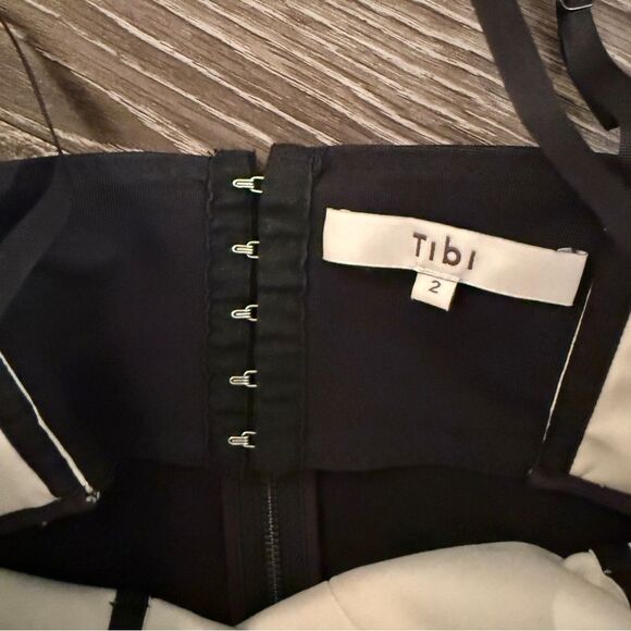 Tibi Agathe Off The Shoulder Layered Cady Top Black - Picture 2 of 6